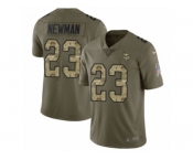 Men Nike Minnesota Vikings #23 Terence Newman Limited Olive Camo 2017 Salute to Service NFL Jersey