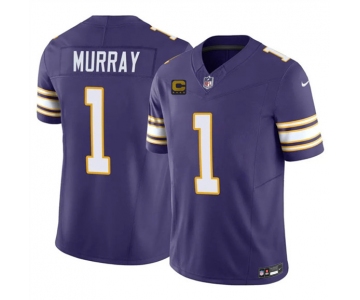 Men's Minnesota Vikings #1 Kyler Murray Purple 2026 F.U.S.E. 4-Star C Patch Throwback Vapor Untouchable Limited Football Stitched Jersey