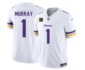 Men's Minnesota Vikings #1 Kyler Murray White 2026 F.U.S.E. 4-Star C Patch Vapor Untouchable Limited Football Stitched Jersey Men's Minnesota Vikings #1 Kyler Murray White 2026 F.U.S.E. 4-Star C Patch Vapor Untouchable Limited Football Stitched Jersey