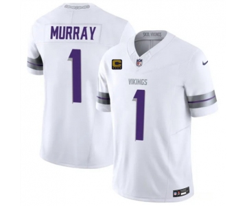 Men's Minnesota Vikings #1 Kyler Murray White 2026 F.U.S.E. 4-Star C Patch Winter Warrior Limited Football Stitched Jersey