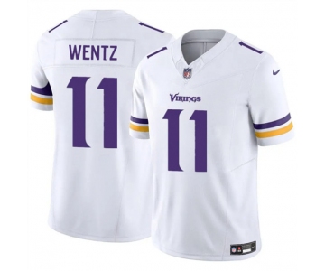 Men's Minnesota Vikings #11 Carson Wentz White 2025 F.U.S.E. Vapor Untouchable Limited Football Stitched Jersey