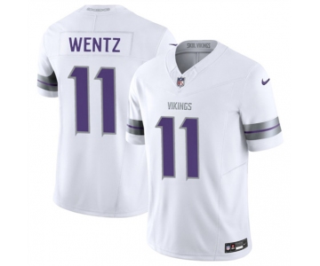 Men's Minnesota Vikings #11 Carson Wentz White 2025 F.U.S.E. Winter Warrior Limited Football Stitched Jersey