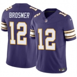 Men's Minnesota Vikings #12 Max Brosmer Purple 2025 F.U.S.E. Throwback Vapor Untouchable Limited Football Stitched Jersey