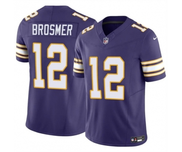 Men's Minnesota Vikings #12 Max Brosmer Purple 2025 F.U.S.E. Throwback Vapor Untouchable Limited Football Stitched Jersey