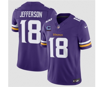 Men's Minnesota Vikings #18 Justin Jefferson Purple 2026 F.U.S.E. With 4-star C Patch Vapor Untouchable Limited Football Stitched Jersey