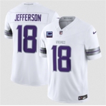 Men's Minnesota Vikings #18 Justin Jefferson White 2026 F.U.S.E. With 4-Star C Patch Winter Warrior Limited Football Stitched Jersey Men's Minnesota Vikings #18 Justin Jefferson White 2026 F.U.S.E. With 4-Star C Patch Winter Warrior Limited Football Stitched Jersey