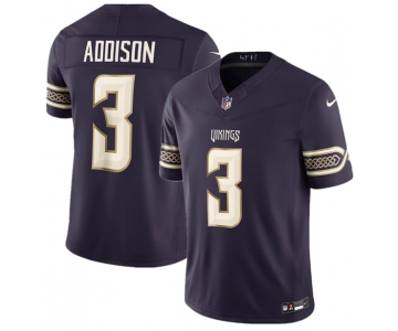 Men's Minnesota Vikings #3 Jordan Addison Deep Purple 2026 F.U.S.E. Rivalries Collection Limited Football Stitched Jersey