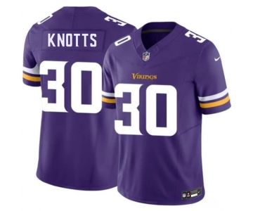 Men's Minnesota Vikings #30 Shaleak Knotts Purple 2026 Draft F.U.S.E. Vapor Untouchable Limited Football Stitched Jersey