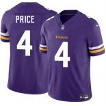 Men's Minnesota Vikings #4 Myles Price Purple 2026 F.U.S.E. Vapor Untouchable Limited Football Stitched Jersey Men's Minnesota Vikings #4 Myles Price Purple 2026 F.U.S.E. Vapor Untouchable Limited Football Stitched Jersey