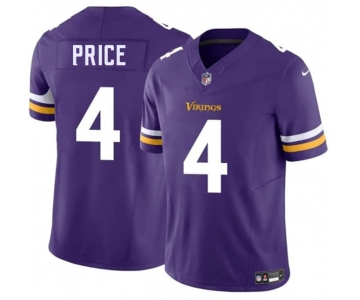 Men's Minnesota Vikings #4 Myles Price Purple 2026 F.U.S.E. Vapor Untouchable Limited Football Stitched Jersey