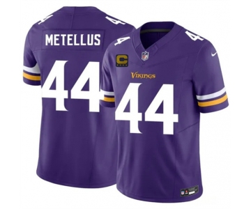 Men's Minnesota Vikings #44 Josh Metellus Purple 2026 F.U.S.E. 4-Star C Patch Vapor Untouchable Limited Football Stitched Jersey