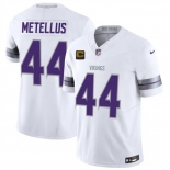 Men's Minnesota Vikings #44 Josh Metellus White 2026 F.U.S.E. 4-Star C Patch Winter Warrior Limited Football Stitched Jersey