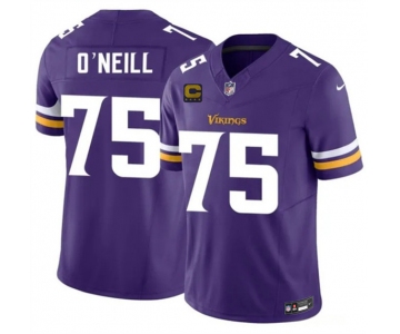 Men's Minnesota Vikings #75 Brian O'Neill Purple 2026 F.U.S.E. 4-Star C Patch Vapor Untouchable Limited Football Stitched Jersey