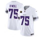 Men's Minnesota Vikings #75 Brian O'Neill White 2026 F.U.S.E. 4-Star C Patch Winter Warrior Limited Football Stitched Jersey Men's Minnesota Vikings #75 Brian O'Neill White 2026 F.U.S.E. 4-Star C Patch Winter Warrior Limited Football Stitched Jersey