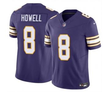 Men's Minnesota Vikings #8 Sam Howell Purple 2023 F.U.S.E. Throwback Vapor Untouchable Limited Football Stitched Jersey
