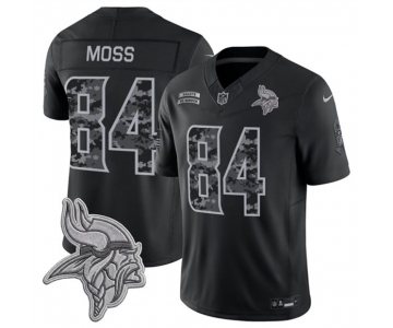 Men's Minnesota Vikings #84 Randy Moss Black 2026 F.U.S.E. Salute to Service Limited Football Stitched Jersey
