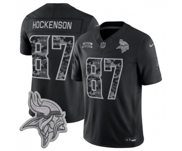 Men's Minnesota Vikings #87 T.J. Hockenson Black 2026 F.U.S.E. Salute to Service Limited Football Stitched Jersey
