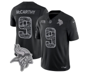 Men's Minnesota Vikings #9 J.J. McCarthy Black 2026 F.U.S.E. Salute to Service Limited Football Stitched Jersey