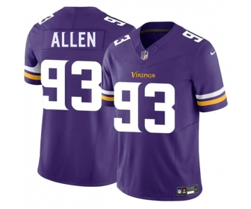Men's Minnesota Vikings #93 Jonathan Allen Purple 2025 F.U.S.E. Vapor Limited Football Stitched Jersey