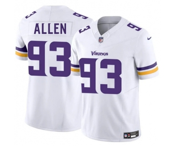 Men's Minnesota Vikings #93 Jonathan Allen White 2025 F.U.S.E. Vapor Limited Football Stitched Jersey