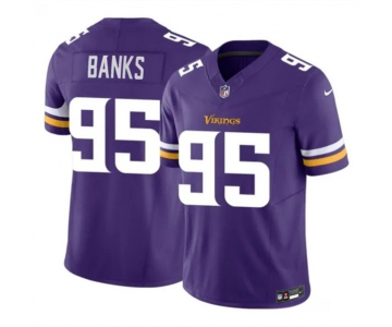 Men's Minnesota Vikings #95 Caleb Banks Purple 2026 Draft F.U.S.E. Vapor Untouchable Limited Football Stitched Jersey