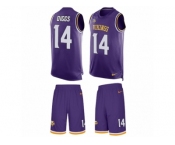 Men's Nike Minnesota Vikings #14 Stefon Diggs Limited Purple Tank Top Suit NFL Jersey