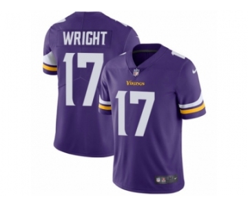 Men's Nike Minnesota Vikings #17 Jarius Wright Vapor Untouchable Limited Purple Team Color NFL Jersey