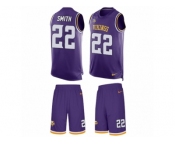 Men's Nike Minnesota Vikings #22 Harrison Smith Limited Purple Tank Top Suit NFL Jersey