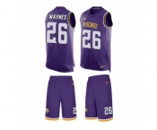 Men's Nike Minnesota Vikings #26 Trae Waynes Limited Purple Tank Top Suit NFL Jersey