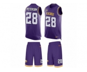 Men's Nike Minnesota Vikings #28 Adrian Peterson Limited Purple Tank Top Suit NFL Jersey