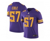 Men's Nike Minnesota Vikings #57 Audie Cole Limited Purple Rush NFL Jersey