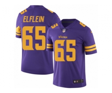Men's Nike Minnesota Vikings #65 Pat Elflein Limited Purple Rush NFL Jersey
