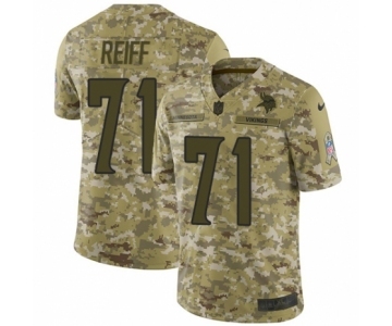 Men's Nike Minnesota Vikings #71 Riley Reiff Limited Camo 2018 Salute to Service NFL Jersey