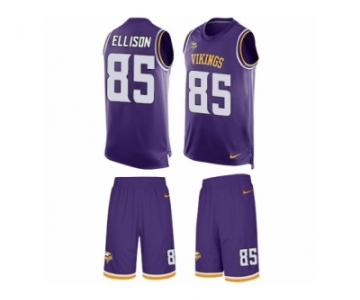 Men's Nike Minnesota Vikings #85 Rhett Ellison Limited Purple Tank Top Suit NFL Jersey