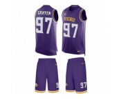 Men's Nike Minnesota Vikings #97 Everson Griffen Limited Purple Tank Top Suit NFL Jersey