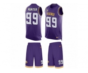 Men's Nike Minnesota Vikings #99 Danielle Hunter Limited Purple Tank Top Suit NFL Jersey