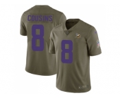 Nike Minnesota Vikings #8 Kirk Cousins Olive Men Stitched NFL Limited 2017 Salute to Service Jerse