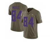 Nike Minnesota Vikings #84 Randy Moss Olive Men Stitched NFL Limited 2017 Salute To Service Jersey