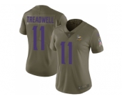 Women Nike Minnesota Vikings #11 Laquon Treadwell Olive Stitched NFL Limited 2017 Salute to Service Jersey