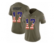 Women Nike Minnesota Vikings #17 Jarius Wright Limited Olive USA Flag 2017 Salute to Service NFL Jersey