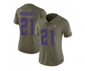Women Nike Minnesota Vikings #21 Mike Hughes Olive Stitched NFL Limited 2017 Salute to Service Jersey