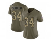 Women Nike Minnesota Vikings #34 Andrew Sendejo Limited Olive Camo 2017 Salute to Service NFL Jersey