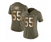 Women Nike Minnesota Vikings #55 Anthony Barr Limited Olive Gold 2017 Salute to Service NFL Jersey