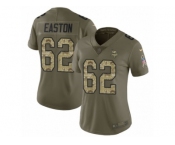 Women Nike Minnesota Vikings #62 Nick Easton Limited Olive Camo 2017 Salute to Service NFL Jersey