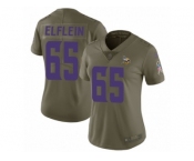 Women Nike Minnesota Vikings #65 Pat Elflein Limited Olive 2017 Salute to Service NFL Jersey