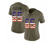 Women Nike Minnesota Vikings #65 Pat Elflein Limited Olive USA Flag 2017 Salute to Service NFL Jersey