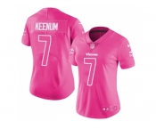 Women Nike Minnesota Vikings #7 Case Keenum Pink Stitched NFL Limited Rush Fashion Jerse