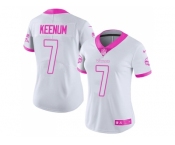 Women Nike Minnesota Vikings #7 Case Keenum White Pink Stitched NFL Limited Rush Fashion Jersey