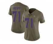 Women Nike Minnesota Vikings #71 Riley Reiff Limited Olive 2017 Salute to Service NFL Jersey