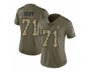Women Nike Minnesota Vikings #71 Riley Reiff Limited Olive Camo 2017 Salute to Service NFL Jersey